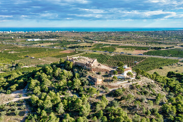 Fototapeta na wymiar Areal View of Ruins of Hermitage of the Magdalena, Ermitorio de la Magdalena, Castelló de la Plana, Spain