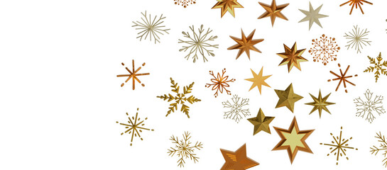 Fototapeta na wymiar Christmas Card - Snowflakes Of Paper In Frame