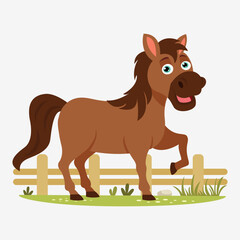 Cartoon Illustration Of A Horse