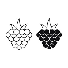 Raspberries icon. Isolated on White background