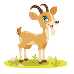 Obraz na płótnie Canvas Cartoon Illustration Of A Goat
