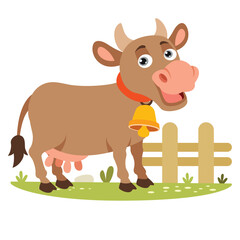Obraz na płótnie Canvas Cartoon Illustration Of A Cow