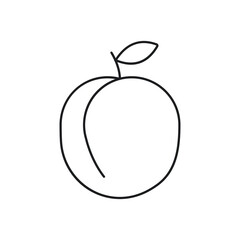 Plum flat icon. Peach pictogram for web. Line stroke.