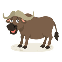 Cartoon Illustration Of A Buffalo