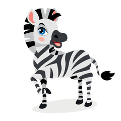 Fototapeta na wymiar Cartoon Illustration Of A Zebra