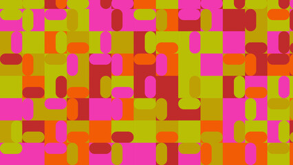 pink, yellow and orange geometric pattern, wallpaper for tile, banner, tableclothe