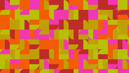 pink, yellow and orange geometric pattern, wallpaper for tile, banner, tableclothe