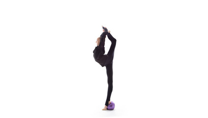 Obraz premium Rhythmic gymnast isolated on white