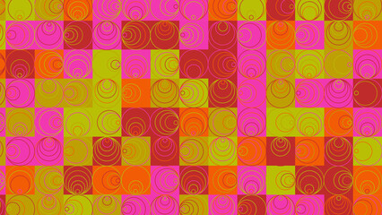 pink, yellow and orange geometric pattern, wallpaper for tile, banner, tableclothe