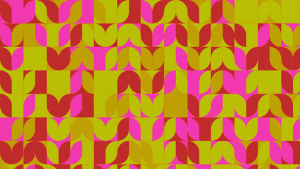 pink, yellow and orange geometric pattern, wallpaper for tile, banner, tableclothe