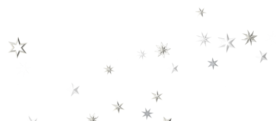 A gray whirlwind of golden snowflakes and stars. New