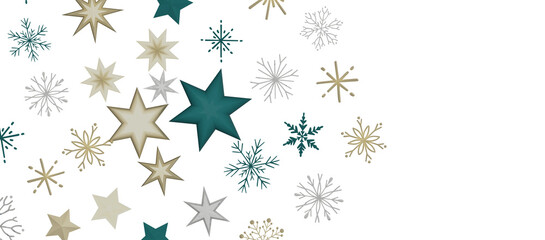 A gray whirlwind of golden snowflakes and stars. New