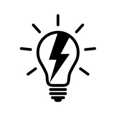 Light bulb with lightning icon