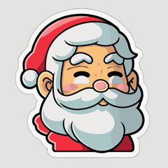 Christmas Santa sticker, xmas Santa stickers pack. New-year collection