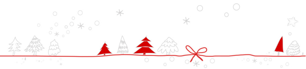 Schleife Rot Band Banner Baum Tanne Sterne Weihnachten