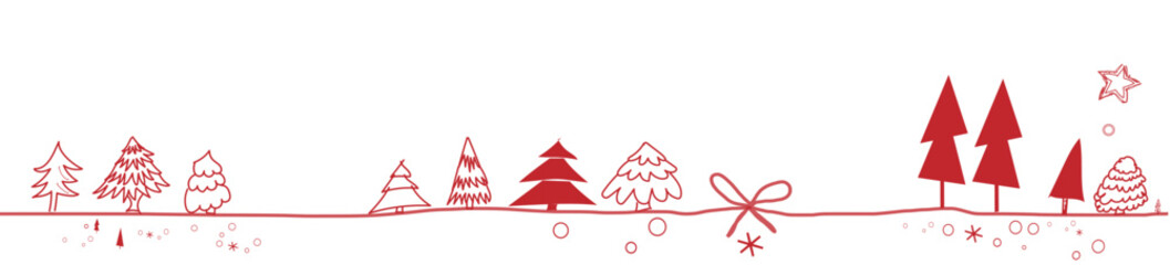 Bäume Weihnachten Baum Rot Schleife Band Banner