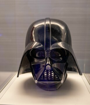 Helmet Darth Vader from Star Wars the Empire Strikes Back in the Science Museum