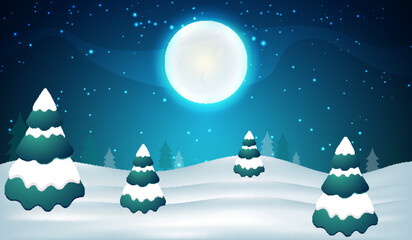 Fototapeta na wymiar Winter forest background vector background illustration