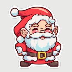 Christmas santa cartoon sticker, xmas happy Santa stickers decoration. Winter holidays