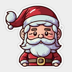 Christmas santa cartoon sticker, xmas Santa stickers print. Winter collection