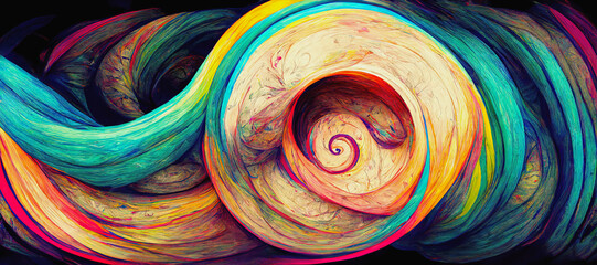 Fototapeta na wymiar illustration of a multicolored wallpaper background header with circles and waves