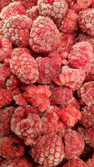 close up of red raspberries