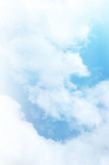 Obraz premium Blue sky with white cloud. The summer heaven is colorful clearing day Good weather and beautiful nature in the morning.