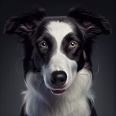 Border collie portrait. Dog portrait on isolated background