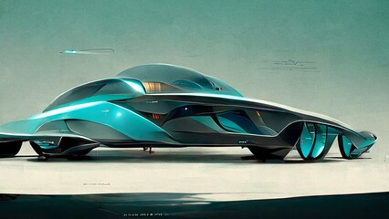 Fototapeta na wymiar futuristic car render concept vehicle automotive industry render