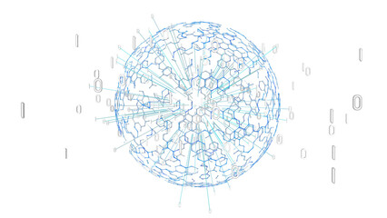 Abstract digital connection dots and lines. Technology background. Network connection structure. Plexus effect. 3d