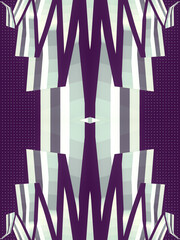 Symmetrical zigzag pattern. Geometric element. Modern background. 3d rendering digital illustration