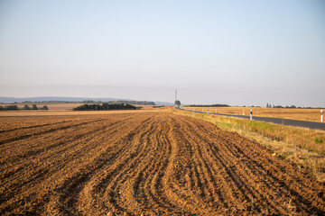 Panorama over fields Landscape in winter