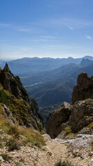 Fototapeta na wymiar panoramic view from the mountains during fall season in the italian dolomites