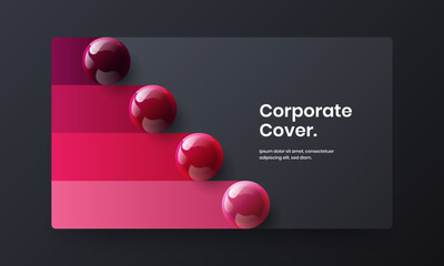 Vivid presentation design vector illustration. Abstract realistic balls banner concept.
