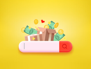 Fast delivery fee concept. 3d style vector illustration