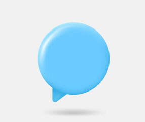 Blank blue speech cloud. Online messenging concept. 3d vector isolated illustration