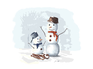 Snow man Merry Christmas Xmas