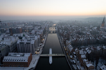 view of the city at night gdansk