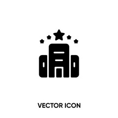 Hotel vector icon. Modern, simple flat vector illustration for website or mobile app. Resort or apartment symbol, logo illustration. Pixel perfect vector graphics