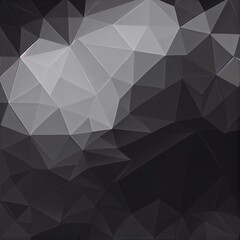 Fototapeta premium Black and gray gradient polygon texture with white outline.