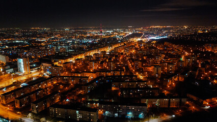 city skyline at night