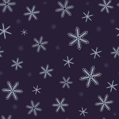 Seamless pattern from the silhouette of snowflakes, christmas design, Illustration of cute snowflake icon