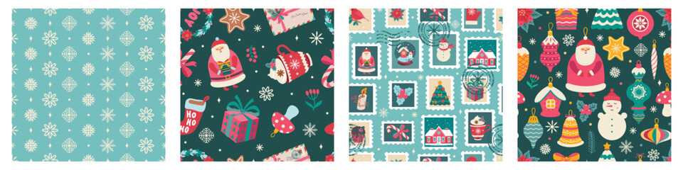 Christmas pattern collection for fabric, wrapping paper and wallpaper