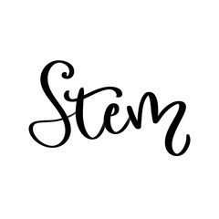 Isolated word STEM written in hand lettering