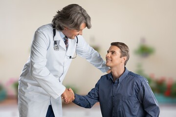 Medical doctor on consultation with patient. Healthcare concept