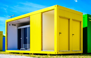 modern mobile container at a construction site