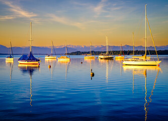 sailboat at the lake starnberger see