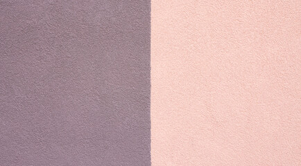 Textured vivid pastel pink purple wall background. Lovely two colors backdrop