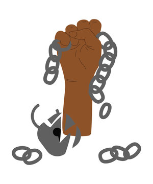 brown fist breaking chains freedom concept clip art preview
