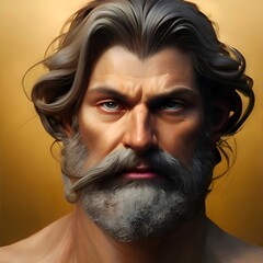 Illustrated portrait of Zeus, God of Olympia